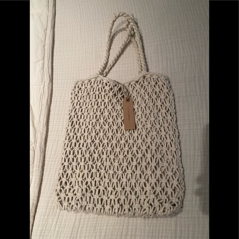 Beige mesh shoulder bag